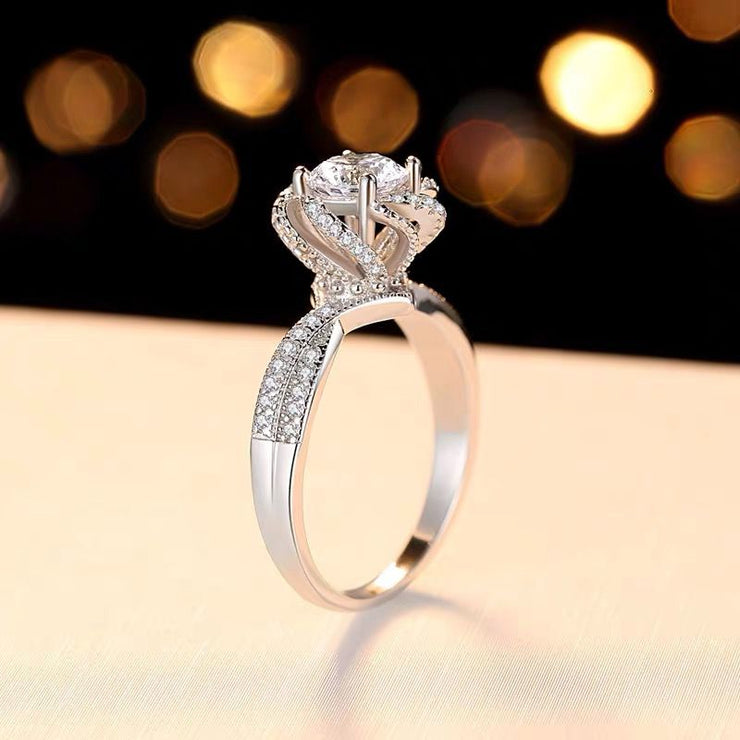 【#13】   (Rose Fountain） 925 Sterling Silver Moissanite rings