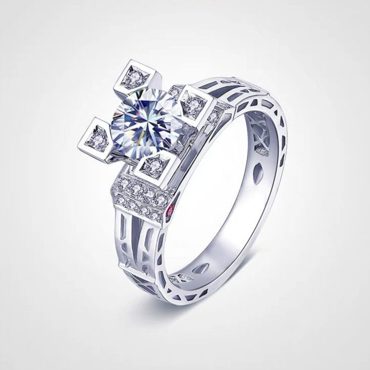 【#12】   (Eiffel Tower） 925 Sterling Silver Moissanite rings