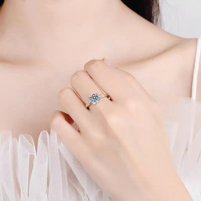 【#10】   (Love you） 925 Sterling Silver Moissanite rings