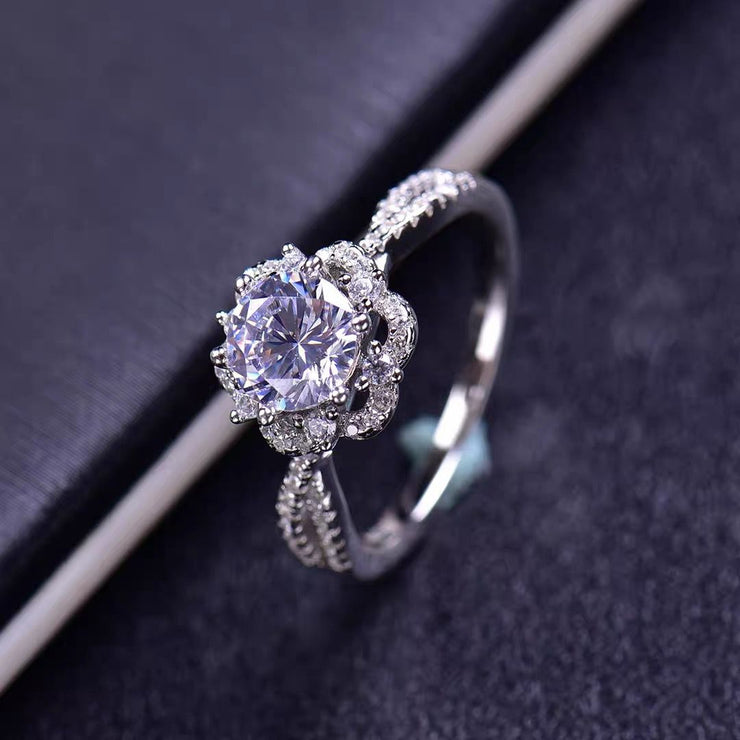 【#17】   (Princess Aisha） 925 Sterling Silver Moissanite rings