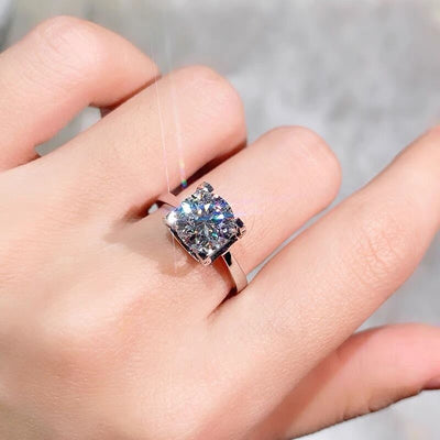【#07】   (Rainbow） 925 Sterling Silver Moissanite rings