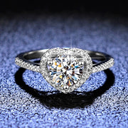 【#27】   ( Heart ） 925 Sterling Silver Moissanite rings