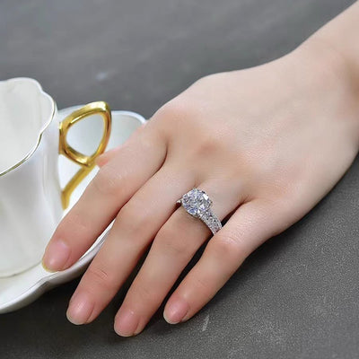 【#09】   (  Lavender） 925 Sterling Silver Moissanite rings