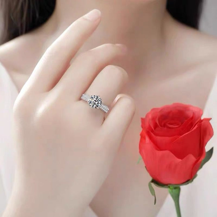 【#15】   (Starlight queen） 925 Sterling Silver Moissanite rings