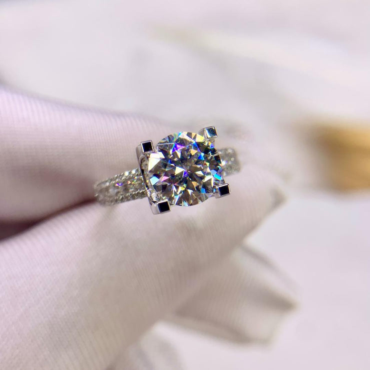 【#09】   (  Lavender） 925 Sterling Silver Moissanite rings