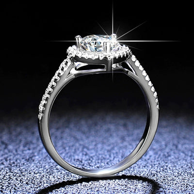 【#27】   ( Heart ） 925 Sterling Silver Moissanite rings