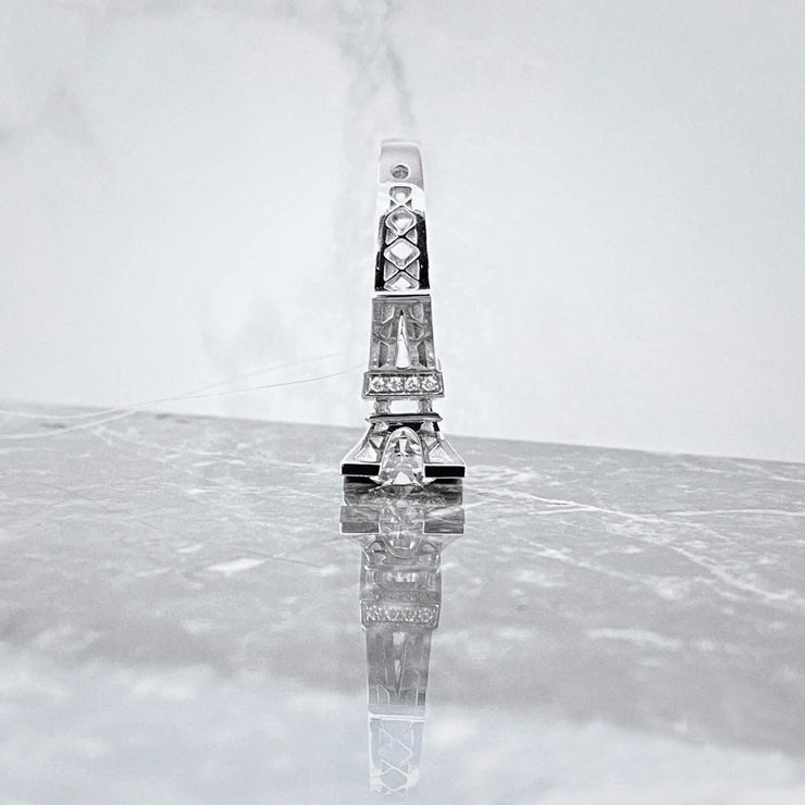 【#12】   (Eiffel Tower） 925 Sterling Silver Moissanite rings
