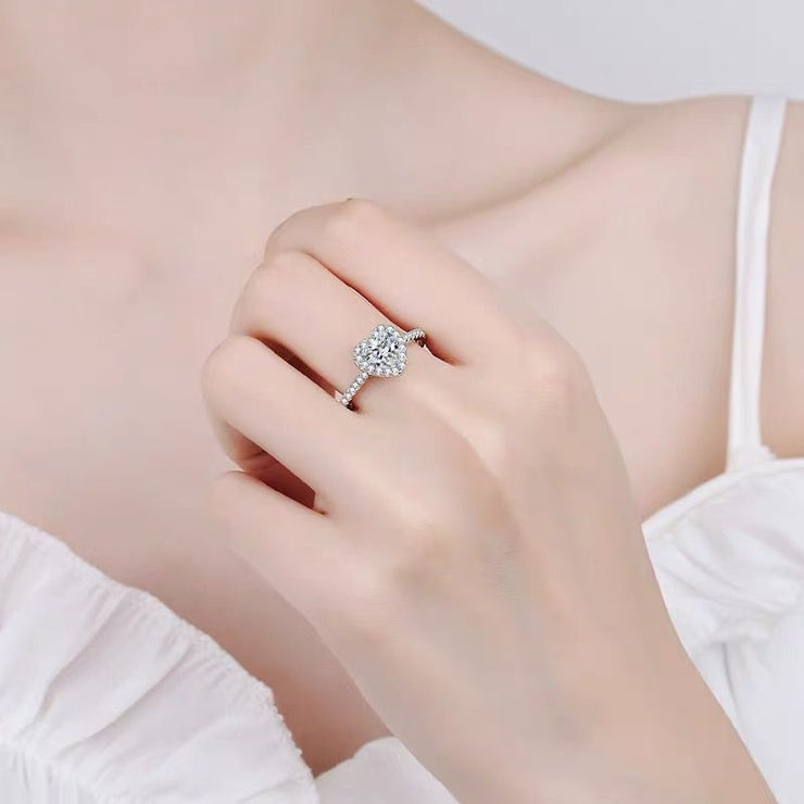 【#27】   ( Heart ） 925 Sterling Silver Moissanite rings