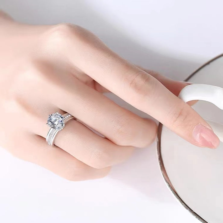 【#05】   (Wishing well） 925 Sterling Silver Moissanite rings