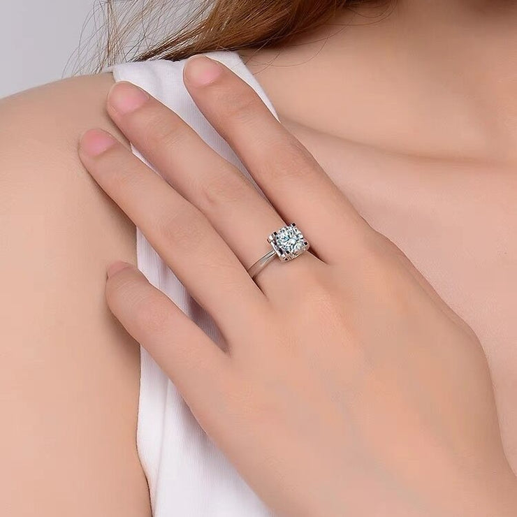 【#07】   (Rainbow） 925 Sterling Silver Moissanite rings