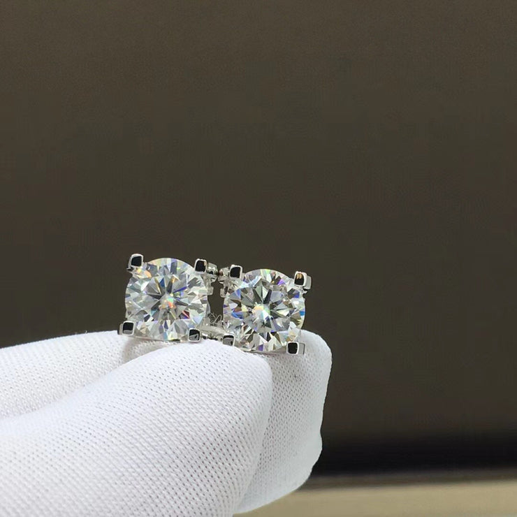 【#22】 (Twins Dream） 925 Sterling Silver Moissanite earrings
