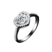 【#27】   ( Heart ） 925 Sterling Silver Moissanite rings