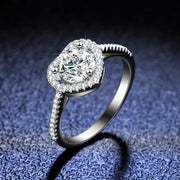 【#27】   ( Heart ） 925 Sterling Silver Moissanite rings
