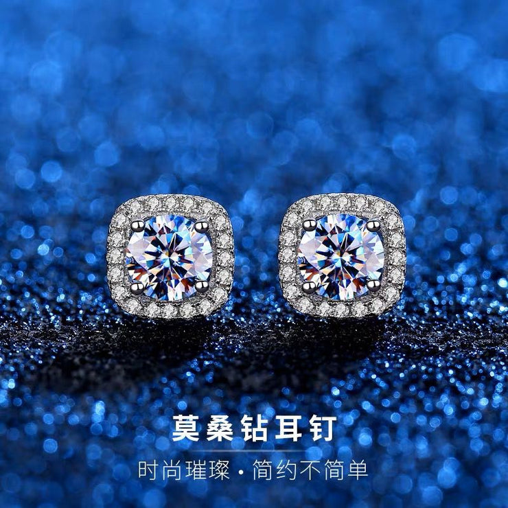 【#23】   (Honey Pricness） 925 Sterling Silver Moissanite earrings