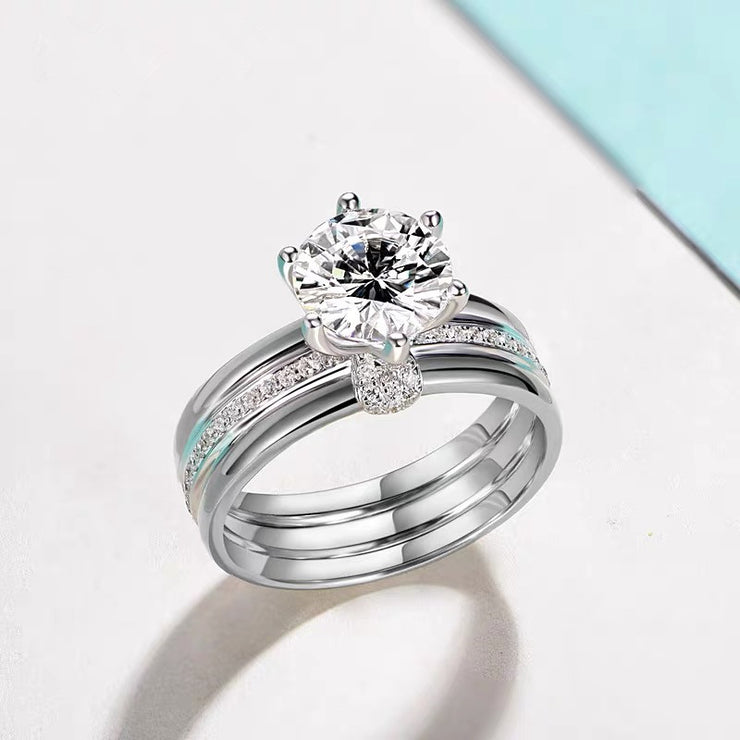 【#05】   (Wishing well） 925 Sterling Silver Moissanite rings