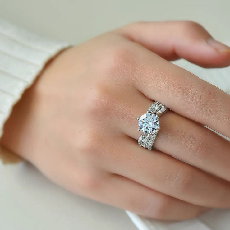 【#18】   (Luna） 925 Sterling Silver Moissanite rings