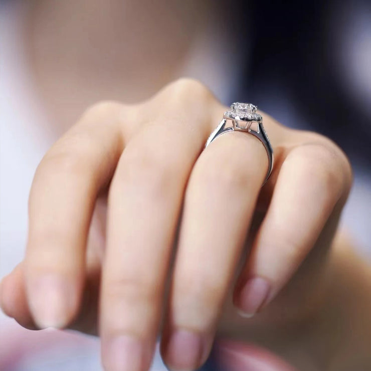【#03】   (Honey） 925 Sterling Silver Moissanite rings