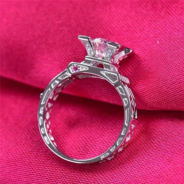 【#12】   (Eiffel Tower） 925 Sterling Silver Moissanite rings